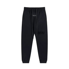 Fog Essentials Black Signature Jogger Pants – Dark Streetwear Loose Fit