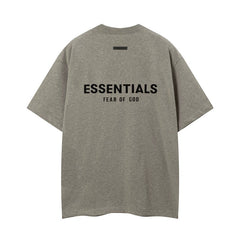 Fog Essentials Dark Grey Oversized Letter Print Short‑Sleeve T‑Shirt High‑Street Hip‑Hop Top
