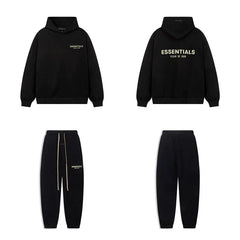 Fog Essentials Gold Letter Print Oversized Hoodie & Sweatpants Two‑Piece Set