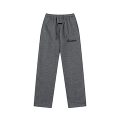 Fog Essentials Dark Heather Grey Relaxed Straight‑Leg Casual Street Sweatpants