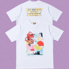 Gallery Dept. Abstract Art Collage Short Sleeve T-Shirt - White