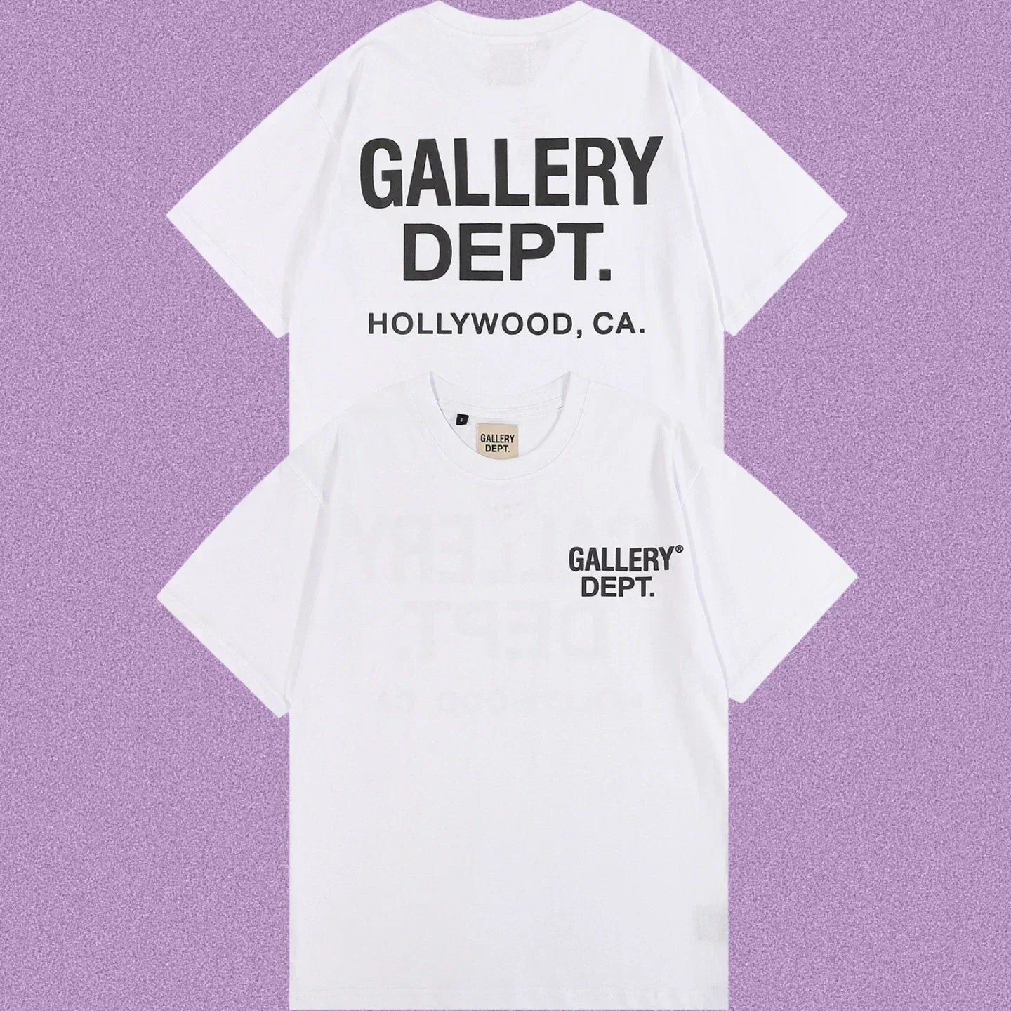 Gallery Dept. Hollywood Logo Short Sleeve T-Shirt - White/Black