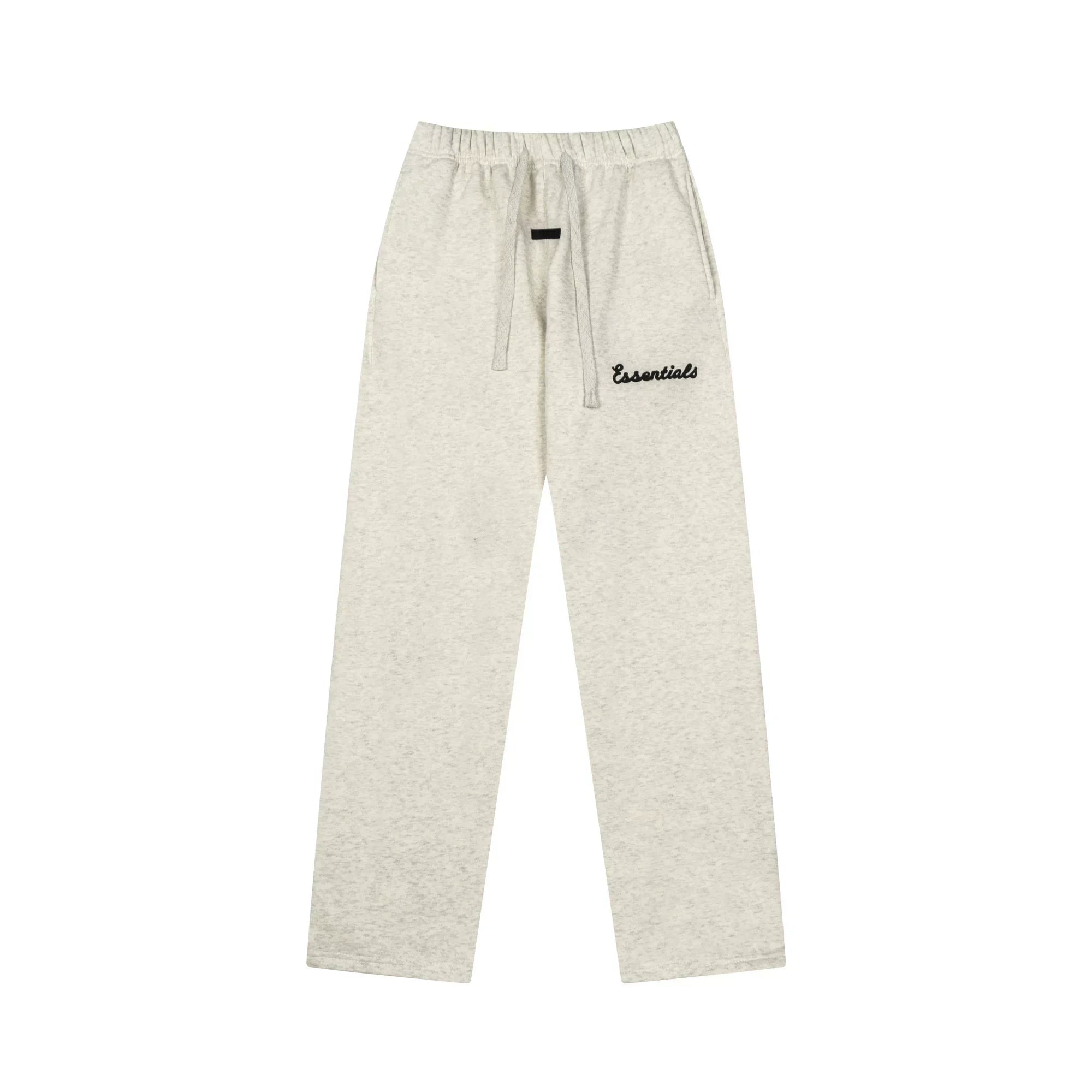 Fog Essentials Oatmeal Heather Straight‑Leg Embroidered Logo Casual Sweatpants