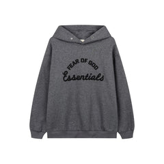 Fog Essentials Dark Heather Grey Oversized Street‑Style Pullover Hoodie