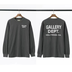 Gallery Dept. Hollywood Logo Long Sleeve T-Shirt - Charcoal Grey