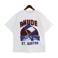 RHUDE St. Barths Sailing Graphic T-Shirt White